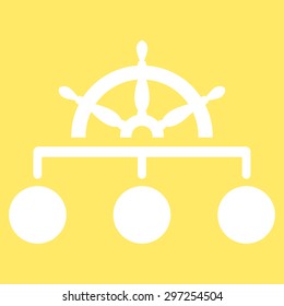 Rule icon from Business Bicolor Set. Vector style is flat symbol, white color, rounded angles, yellow background.