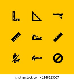 rule icon set. caliper, no entry and rule vector icon for graphic design and web