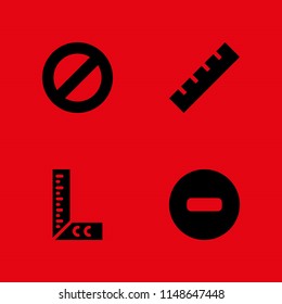 rule icon set. no entry and ruler vector icon for graphic design and web