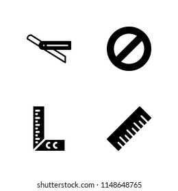 rule icon set. rule, no entry and ruler vector icon for graphic design and web