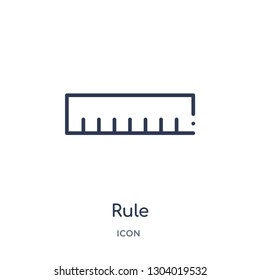 rule icon from user interface outline collection. Thin line rule icon isolated on white background.