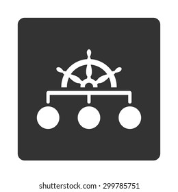 Rule icon. Vector style is white and gray colors, flat rounded square button on a white background.