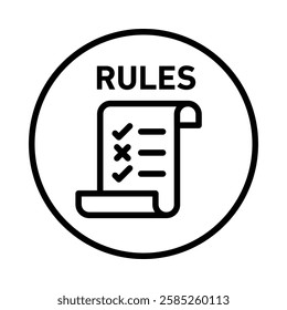 Rule Iconn Isolated flat vector in outline