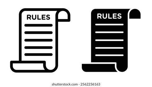 Rule Icons pack in outlined and flat versions