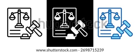 Rule Of Law Icon whiteblack Vector Illustration