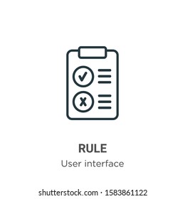 Rule outline vector icon. Thin line black rule icon, flat vector simple element illustration from editable user interface concept isolated on white background