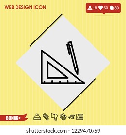 Rule pencil icon vector