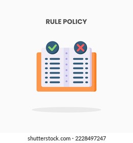 Rule Policy icon flat. Vector illustration on white background. Can used for web, app, digital product, presentation, UI and many more.