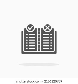 Rule Policy Paper glyph icon. Can be used for digital product, presentation, print design and more.