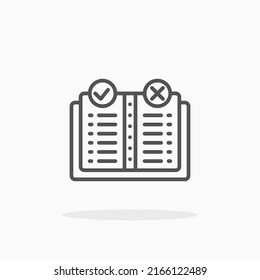 Rule Policy Paper line icon. Editable stroke and pixel perfect. Can be used for digital product, presentation, print design and more.
