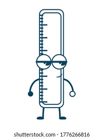 suministro de escuela de regla kawaii diseño de ilustración vectorial de caracteres cómicos
