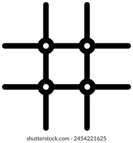 rule of third grid icon with black outline style