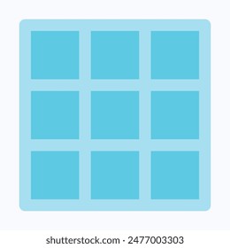 Rule Of Thirds Grid Flat Style Isolated Vector Icon.