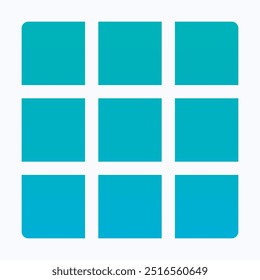 Rule Of Thirds Grid Icon, Graphics Design Grid, Isolated Gradient Vector Icon.