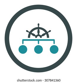 Rule vector icon. This rounded flat symbol is drawn with soft blue colors on a white background.