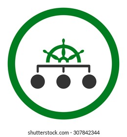 Rule vector icon. This rounded flat symbol is drawn with green and gray colors on a white background.