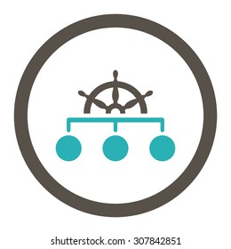 Rule vector icon. This rounded flat symbol is drawn with grey and cyan colors on a white background.