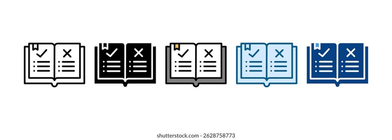 Rulebook Document Icon Set Multiple Style Collection
