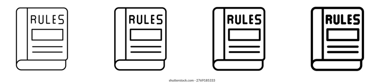 Rulebook  Icon Set Different Style Collection
