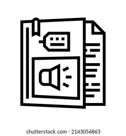 rulebook info line icon vector. rulebook info sign. isolated contour symbol black illustration