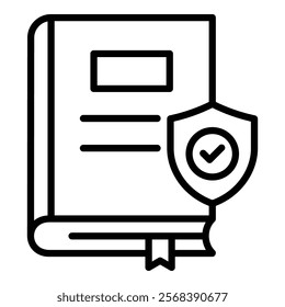 Rulebook Shield Icon Element For Design