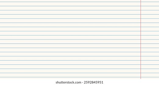 Ruled Notebook Paper Background with Blue and Red Lines – Vector Illustration