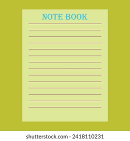 Ruled sheet of notebook paper. Vector paper template. EPS file 74.