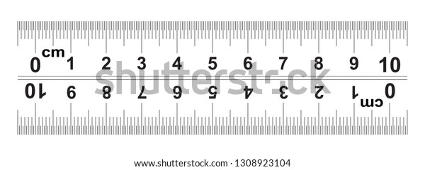 Ruler 10 Centimeter Ruler 100 Mm Stock Vector Royalty Free 1308923104