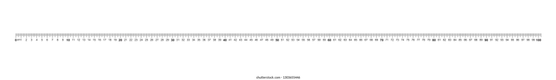 Ruler 100 centimeter. Precise measuring tool. Calibration grid.