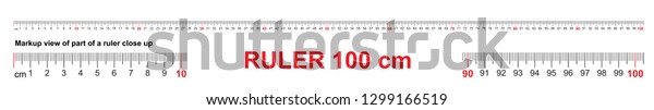 Ruler 100 cm.\
Precise measuring tool. Ruler scale 1 meter. Ruler grid 1000 mm.\
Metric centimeter size\
indicators