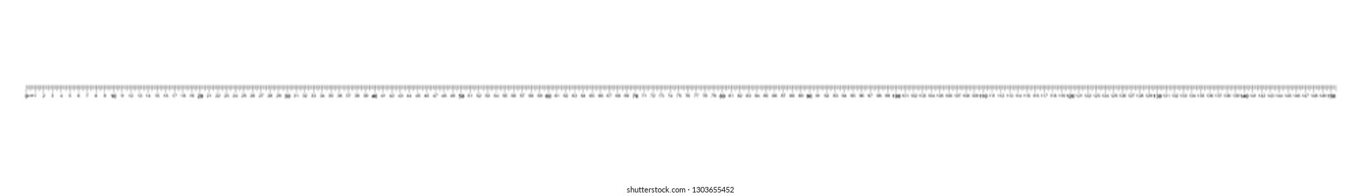 Ruler 150 Centimeter. Precise Measuring Tool. Inches Size Indicators. Calibration Grid