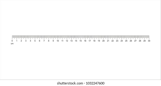 Ruler 30 cm. Measuring tool. Ruler Graduation. Ruler grid 30 cm. Size indicator units. Metric Centimeter size indicators. Vector EPS10