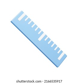 Ruler 3d icon. line gauge. Isolated object on a transparent background