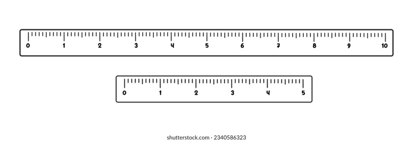 regla 5 - 10 cm. Marcando a los gobernantes sobre un fondo blanco 5 , 10 centímetros
