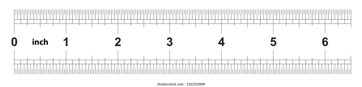 Ruler 6 inches imperial. Ruler double sided. Precise measuring tool. Calibration grid