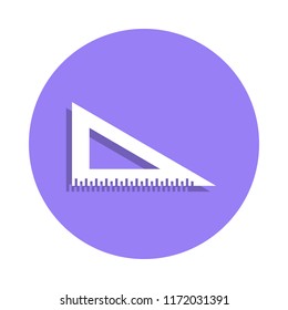 Ruler angle icon in badge style. One of Handmade collection icon can be used for UI, UX on white background