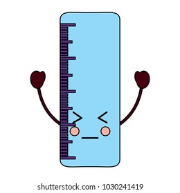 ruler angry school supplies kawaii icon image 