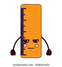 ruler angry school supplies kawaii icon image 
