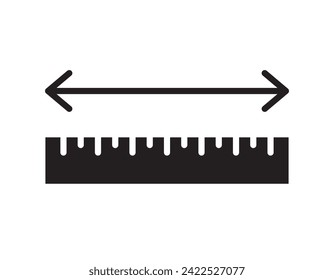 ruler and arrow icon simple, vector illustration 