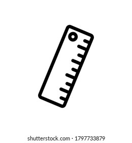 Ruler (Back To School) icon outline vector. isolated on white background