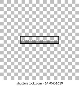 Ruler. Black flat icon on a transparent background. Pictogram for your project