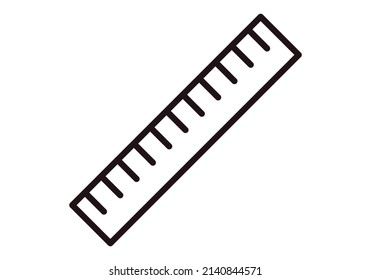 Ruler black icon on white background.