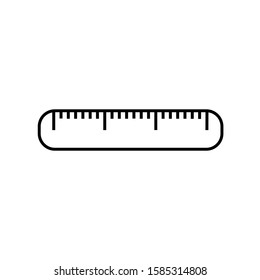 Ruler black line icon vector illustration.