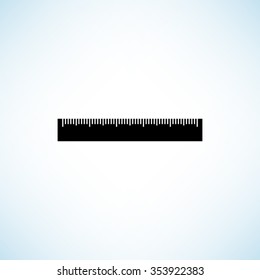ruler -  black vector icon