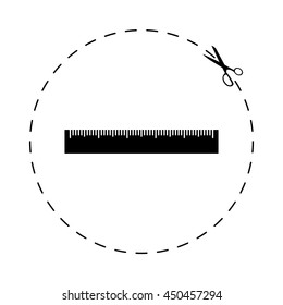 ruler -  black vector icon