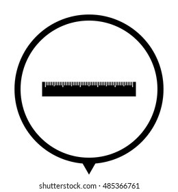 ruler - black vector icon;  map pointer
