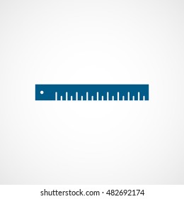 Ruler Blue Flat Icon On White Background