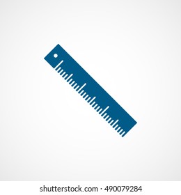 Ruler Blue Flat Icon On White Background