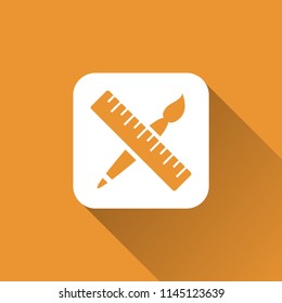 ruler and brush icon