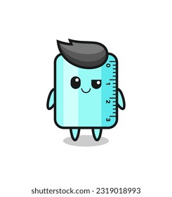 ruler cartoon with an arrogant expression , cute style design for t shirt, sticker, logo element